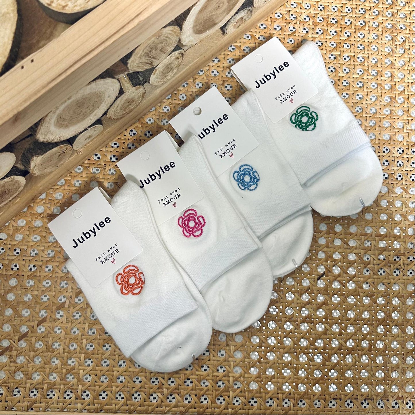 Socks with Katie embroidery