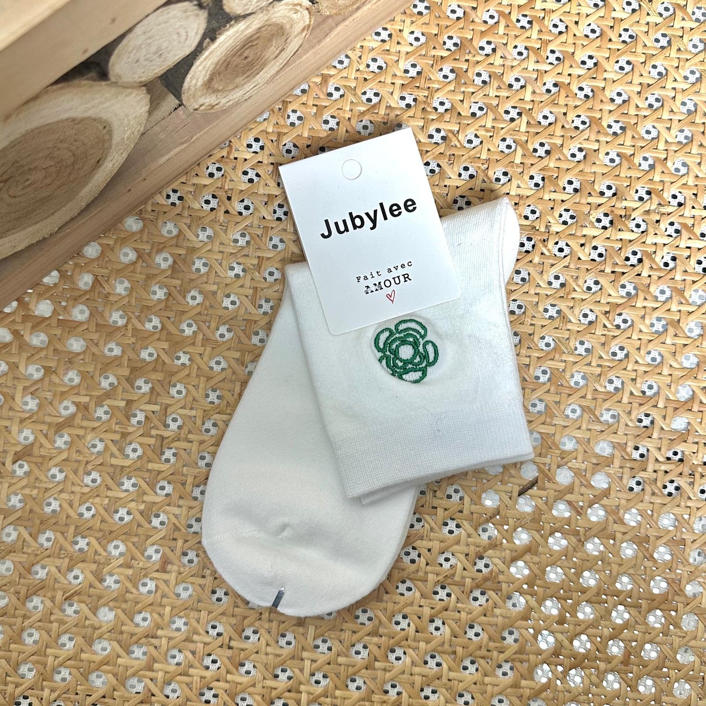 Socks with Katie embroidery