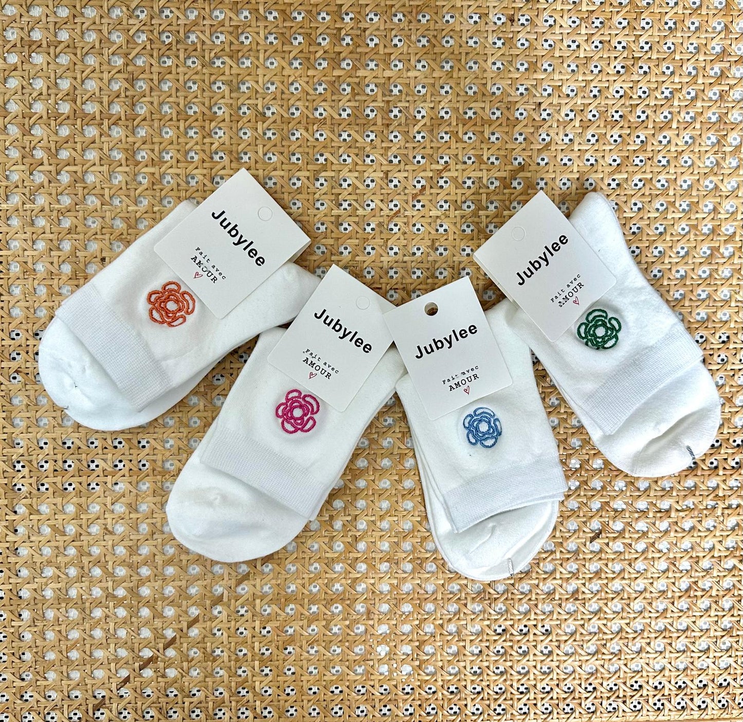 Socks with Katie embroidery