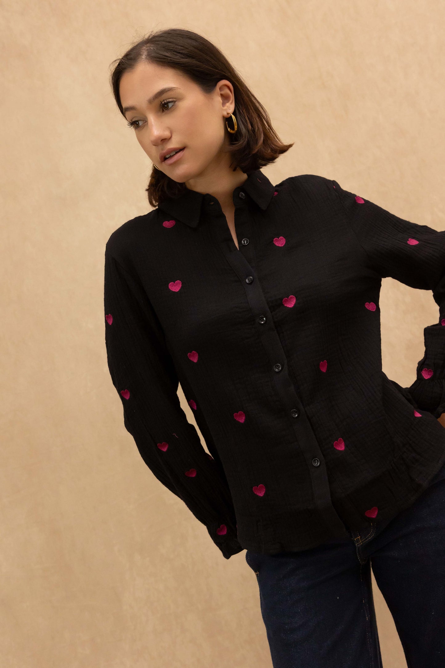 Achille shirt in cotton gauze