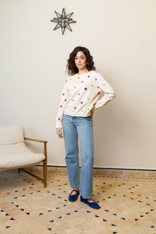 MULTICOLORED DAISY SWEATSHIRT