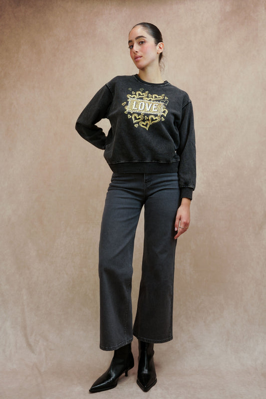 Washed printed sweatshirt