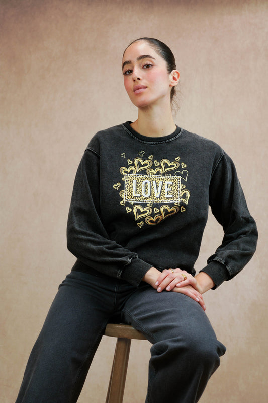 Washed printed sweatshirt