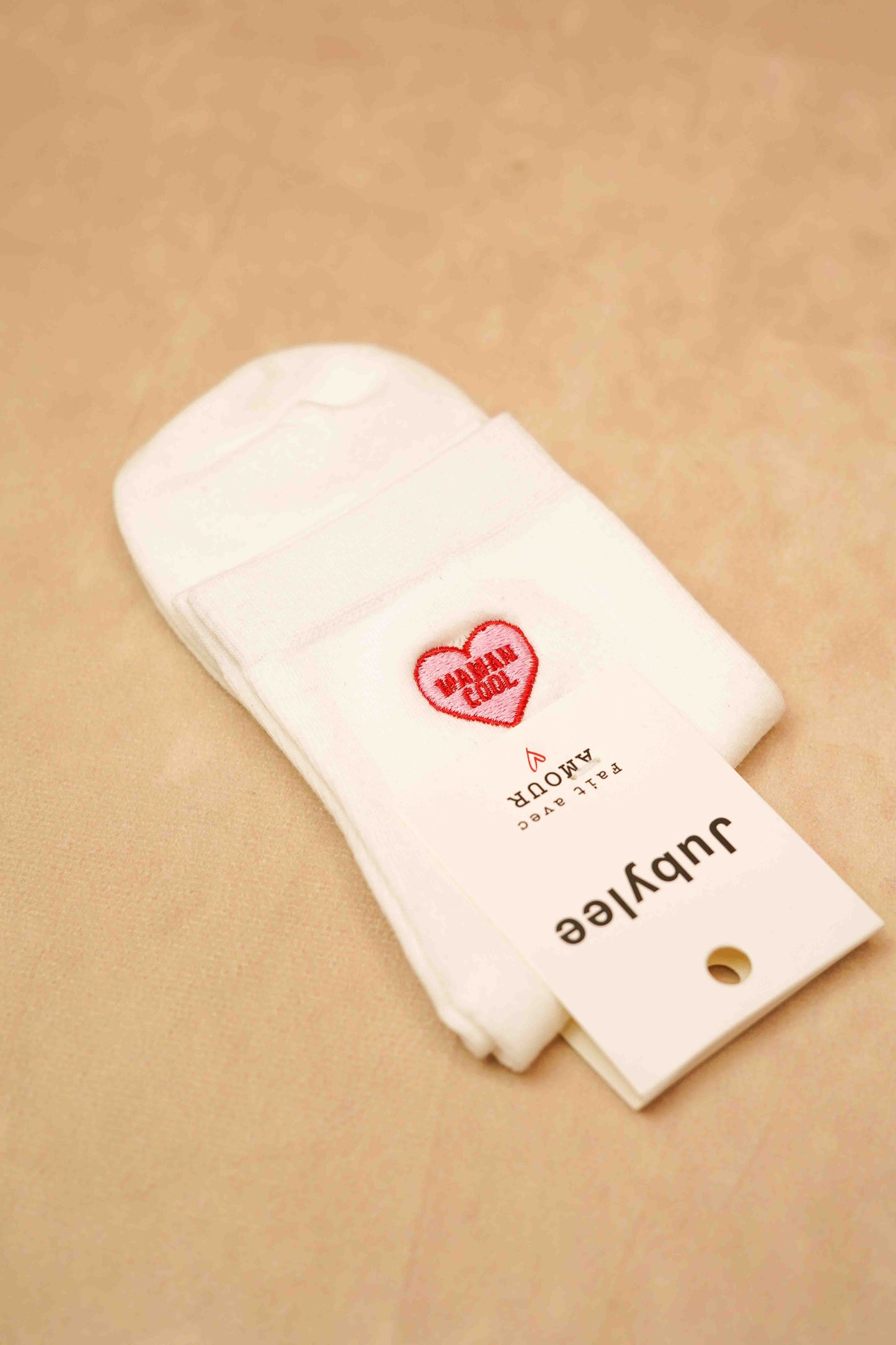 CHAUSETTES "MAMAN COOL" BLANC