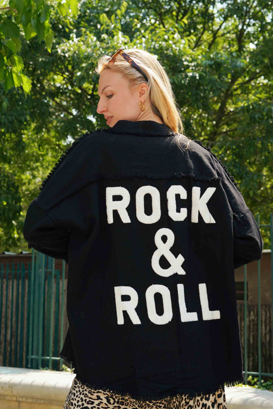 “ROCK&ROLL” oversized jacket