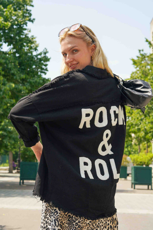 “ROCK&ROLL” oversized jacket
