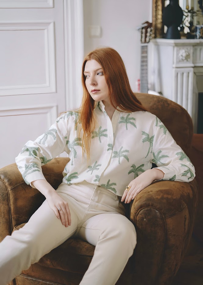 Shirt with Elvire embroidery