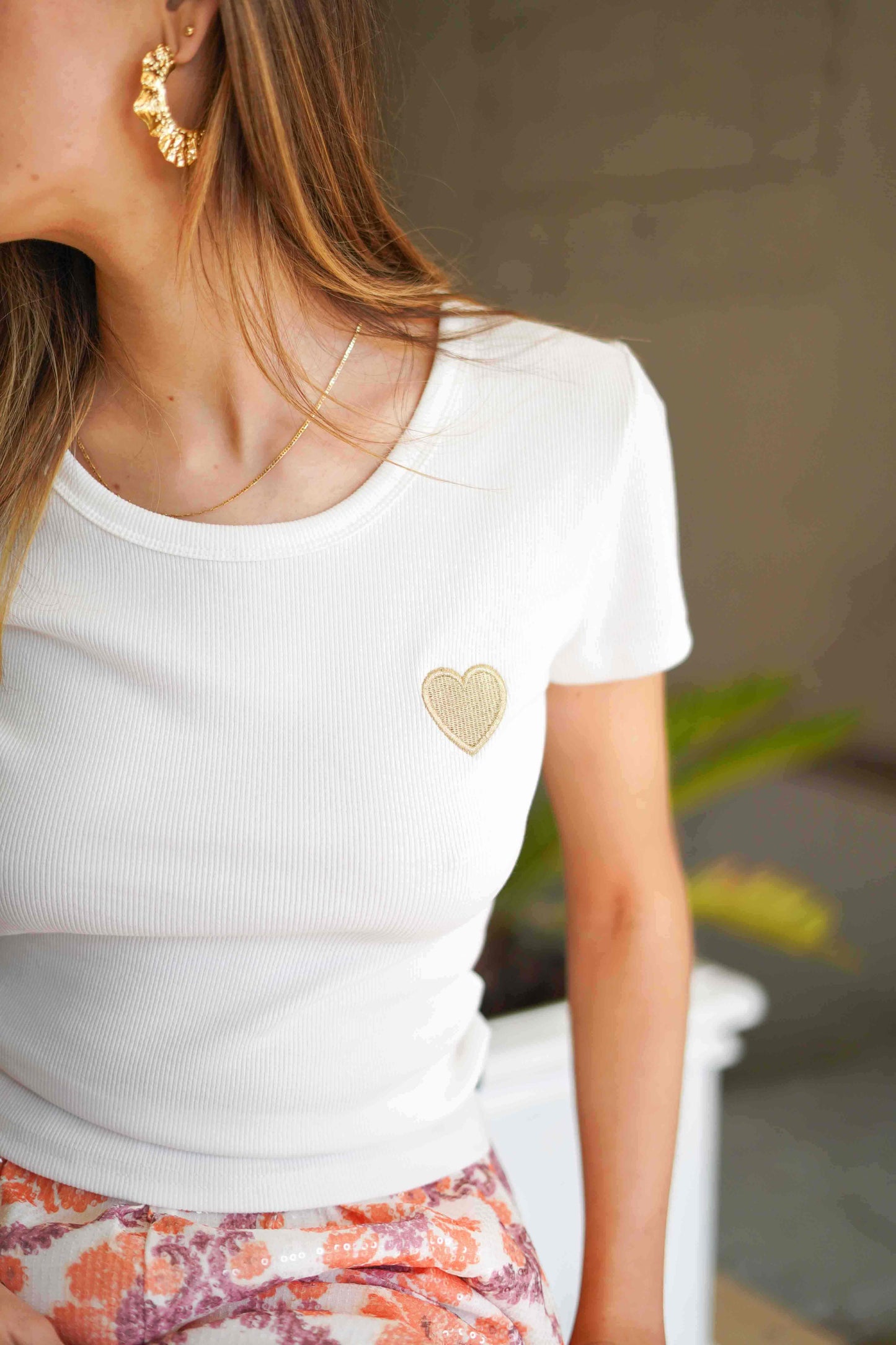 T-SHIRT COEUR DORÉ