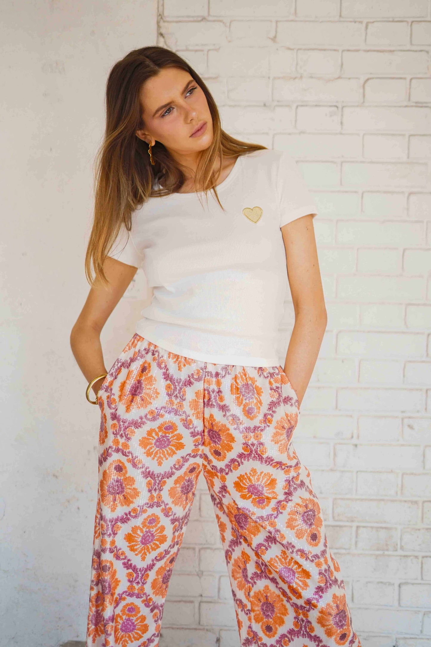 T-SHIRT COEUR DORÉ