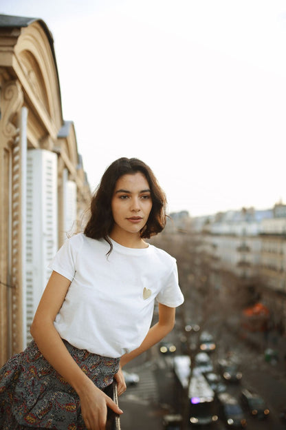 T-shirt à broderie "COEUR"