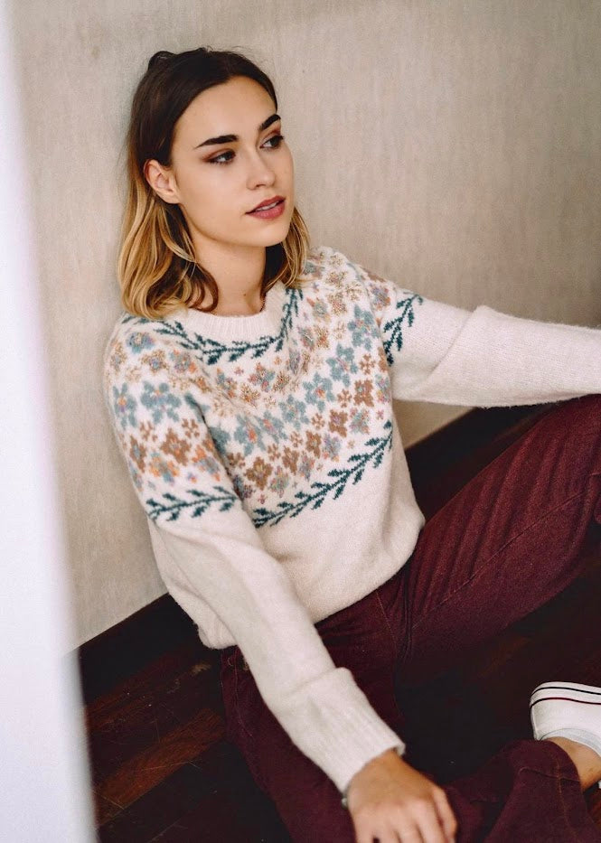 Jacquard knitted sweater