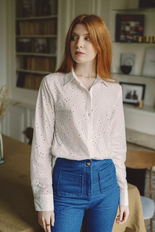 English embroidery shirt