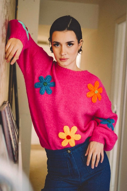 Pull avec fleurs