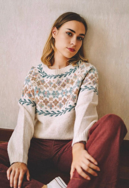 Jacquard knitted sweater