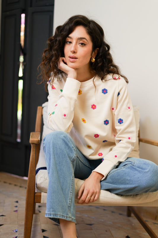MULTICOLORED DAISY SWEATSHIRT