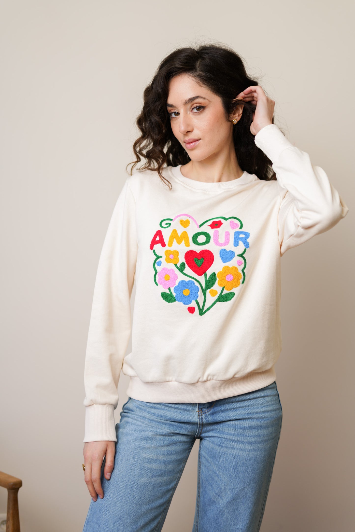 SWEAT AMOUR FLEURI
