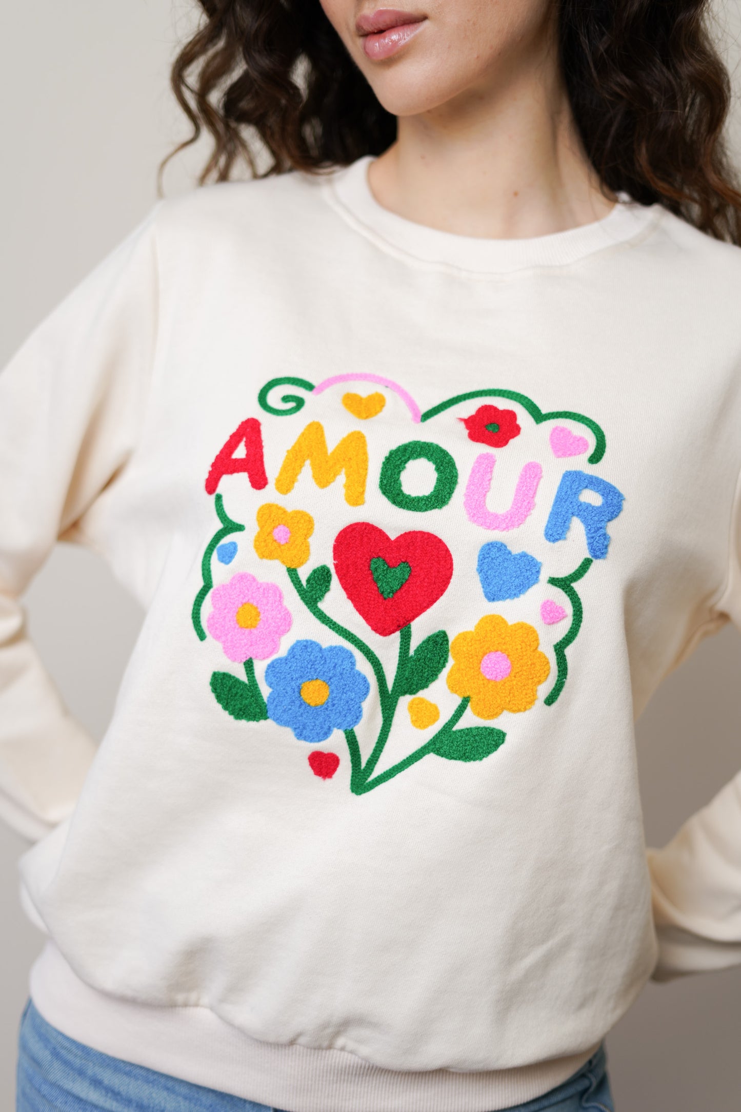 SWEAT AMOUR FLEURI