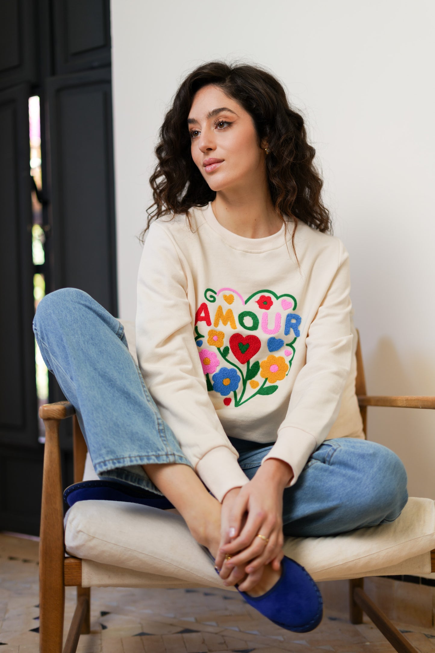SWEAT AMOUR FLEURI