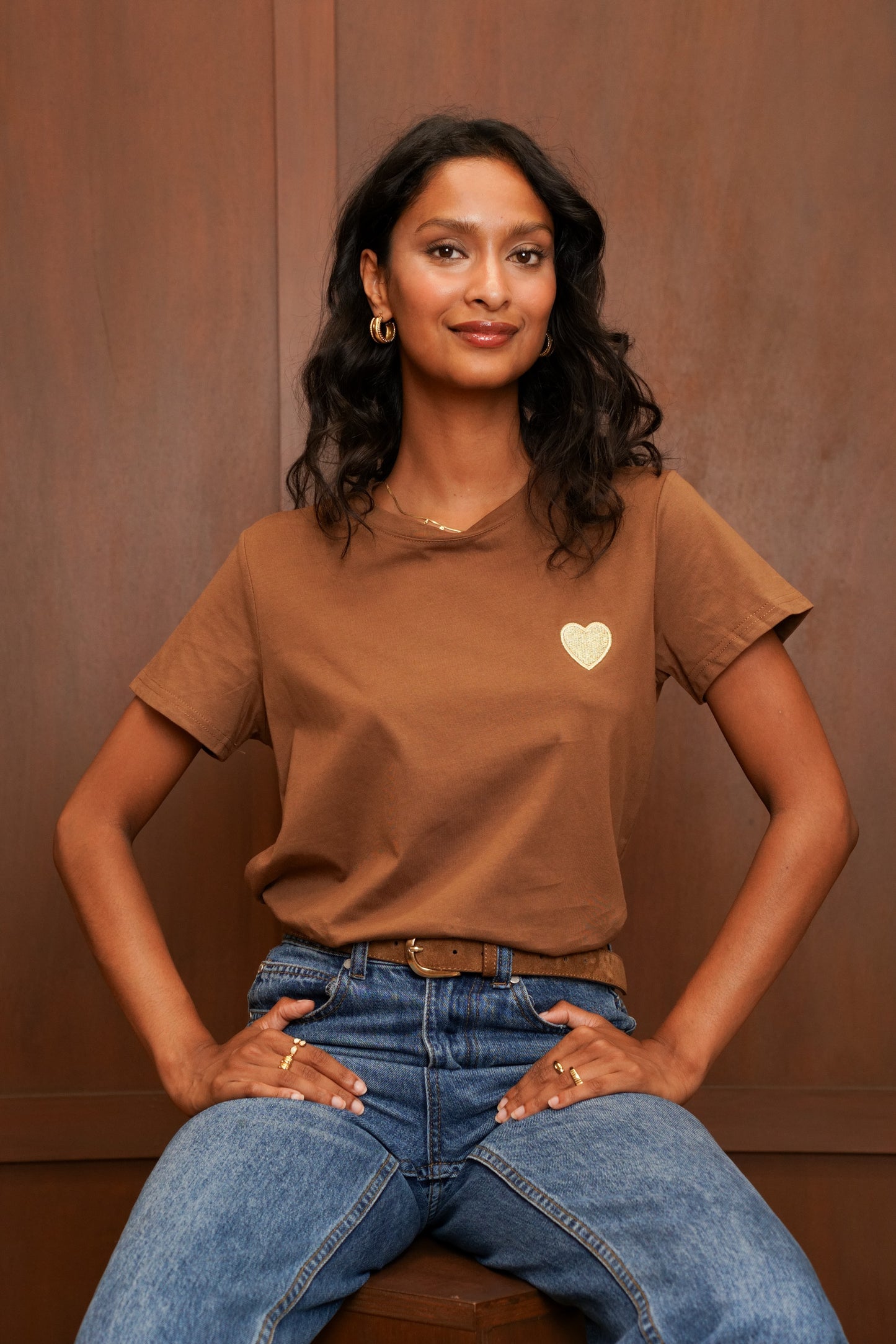 T-shirt à broderie "COEUR"