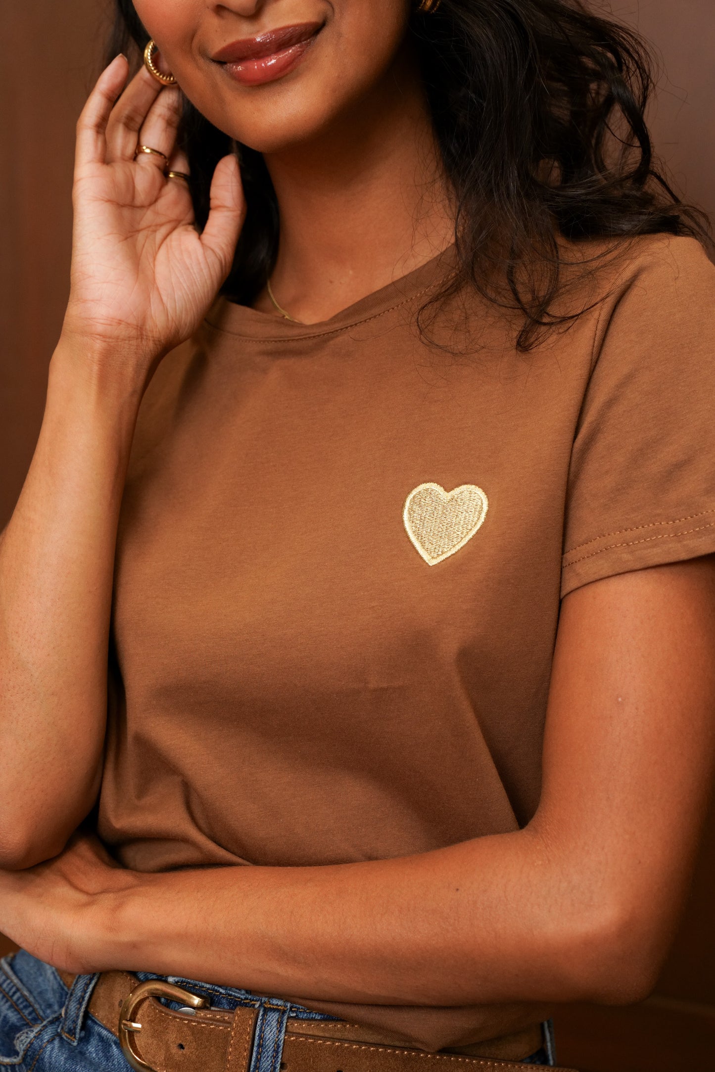 T-shirt à broderie "COEUR"