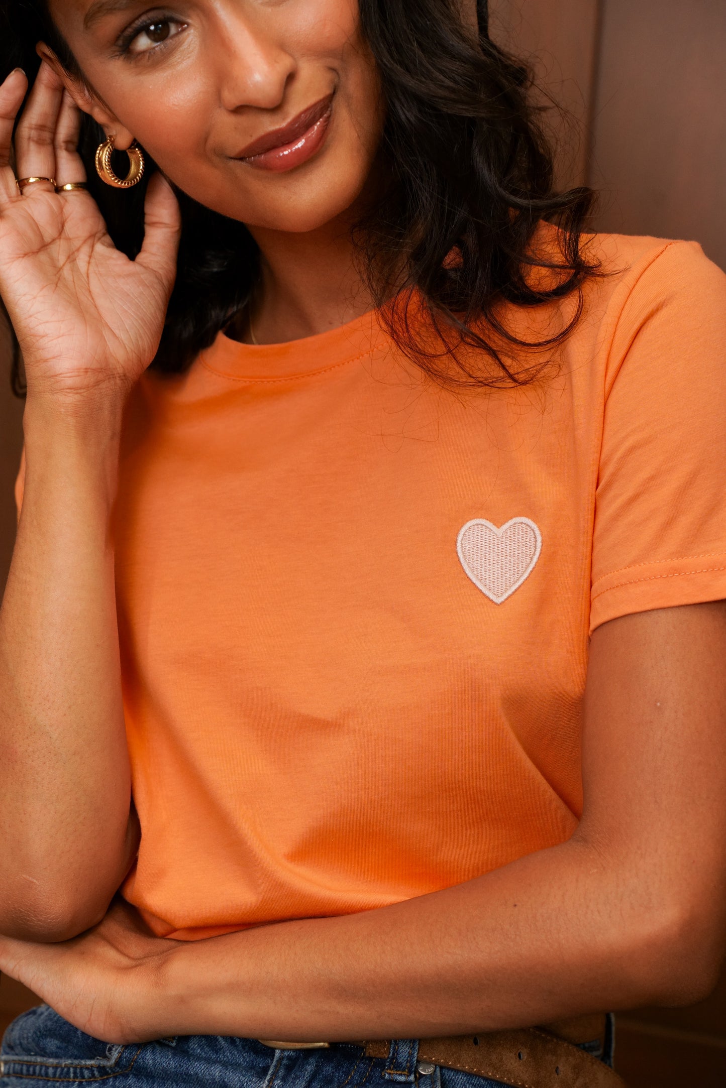 T-shirt à broderie "COEUR"