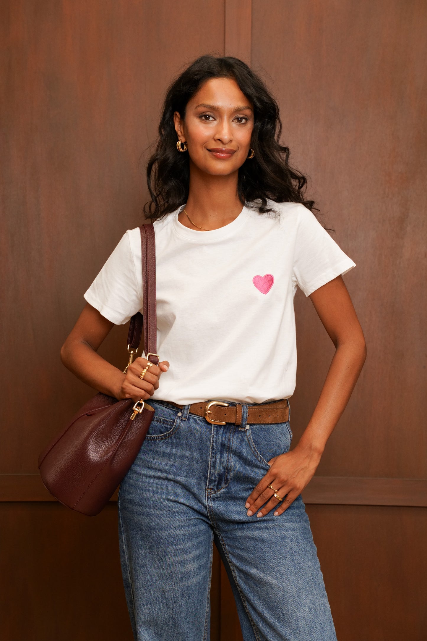 T-shirt à broderie "COEUR"