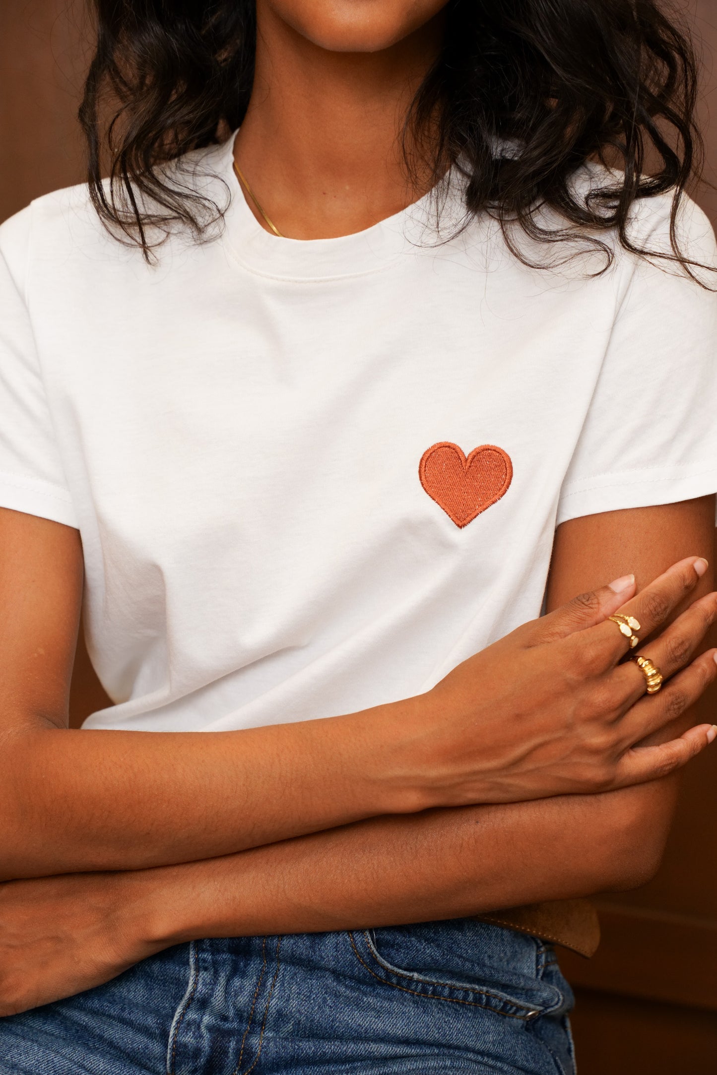 T-shirt à broderie "COEUR"