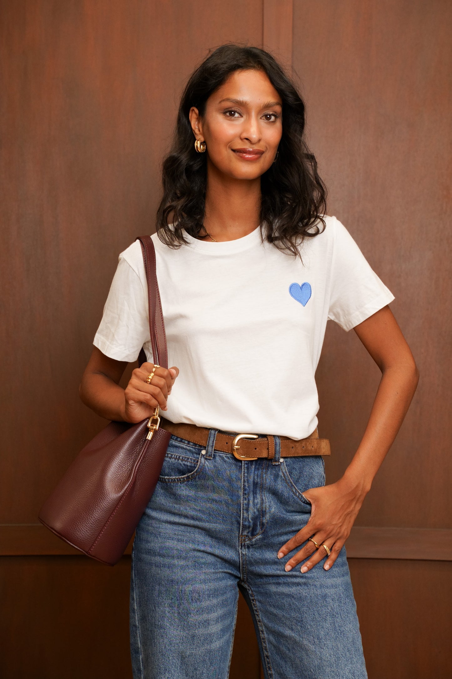 T-shirt à broderie "COEUR"