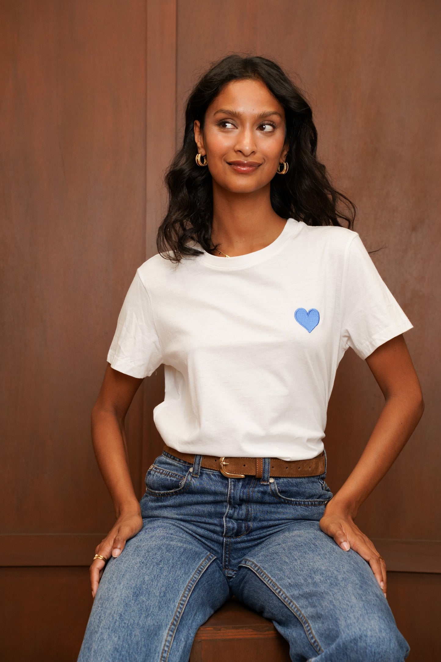 T-shirt à broderie "COEUR"