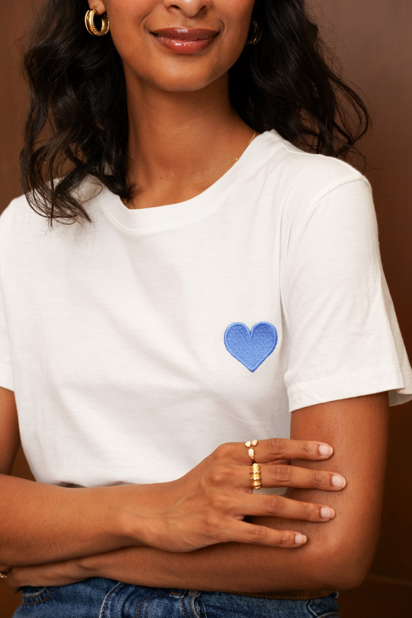 T-shirt à broderie "COEUR"