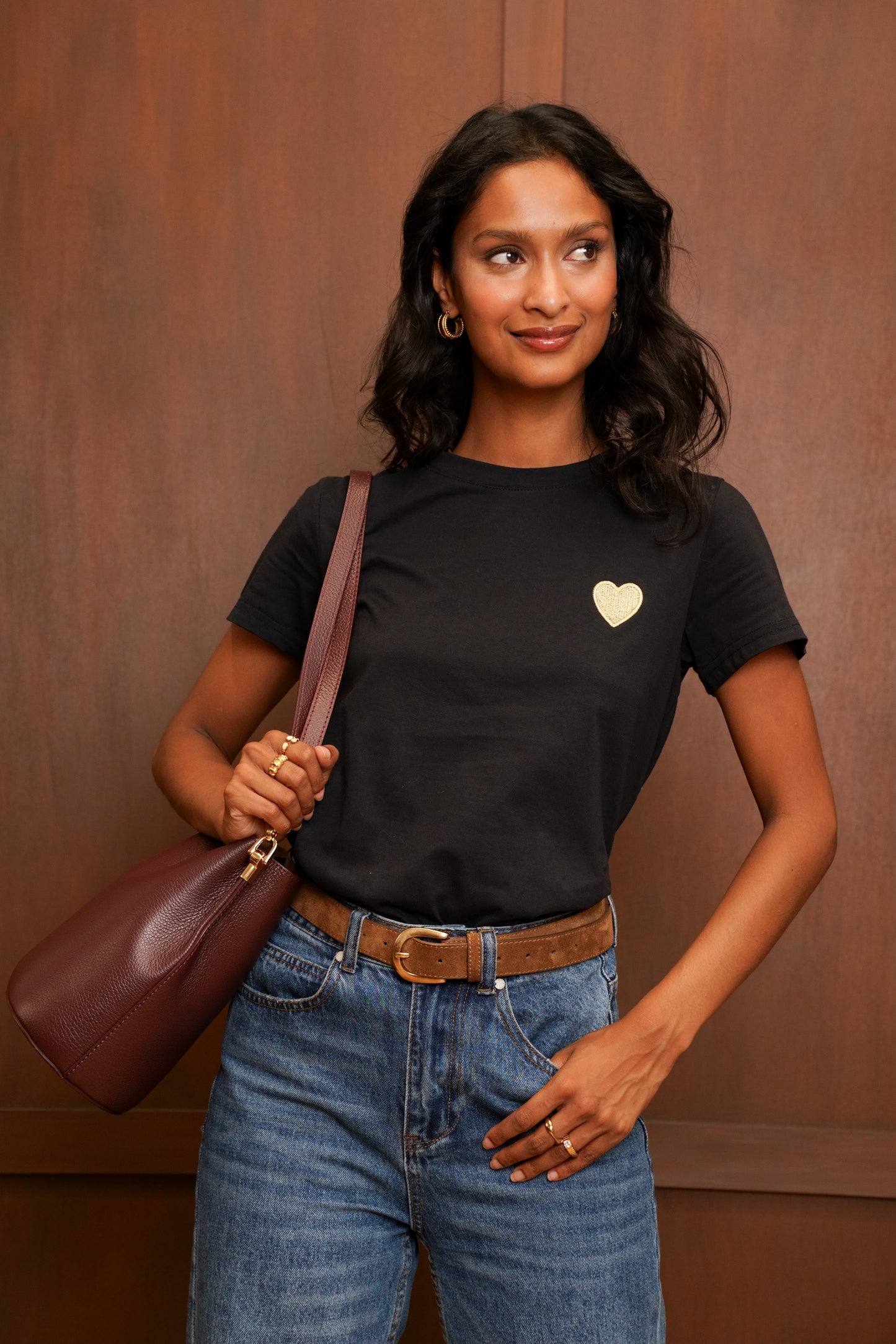 T-shirt à broderie "COEUR"