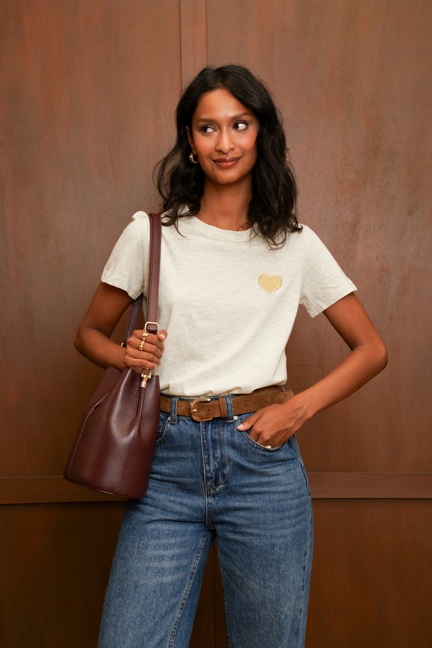 T-shirt à broderie "COEUR"