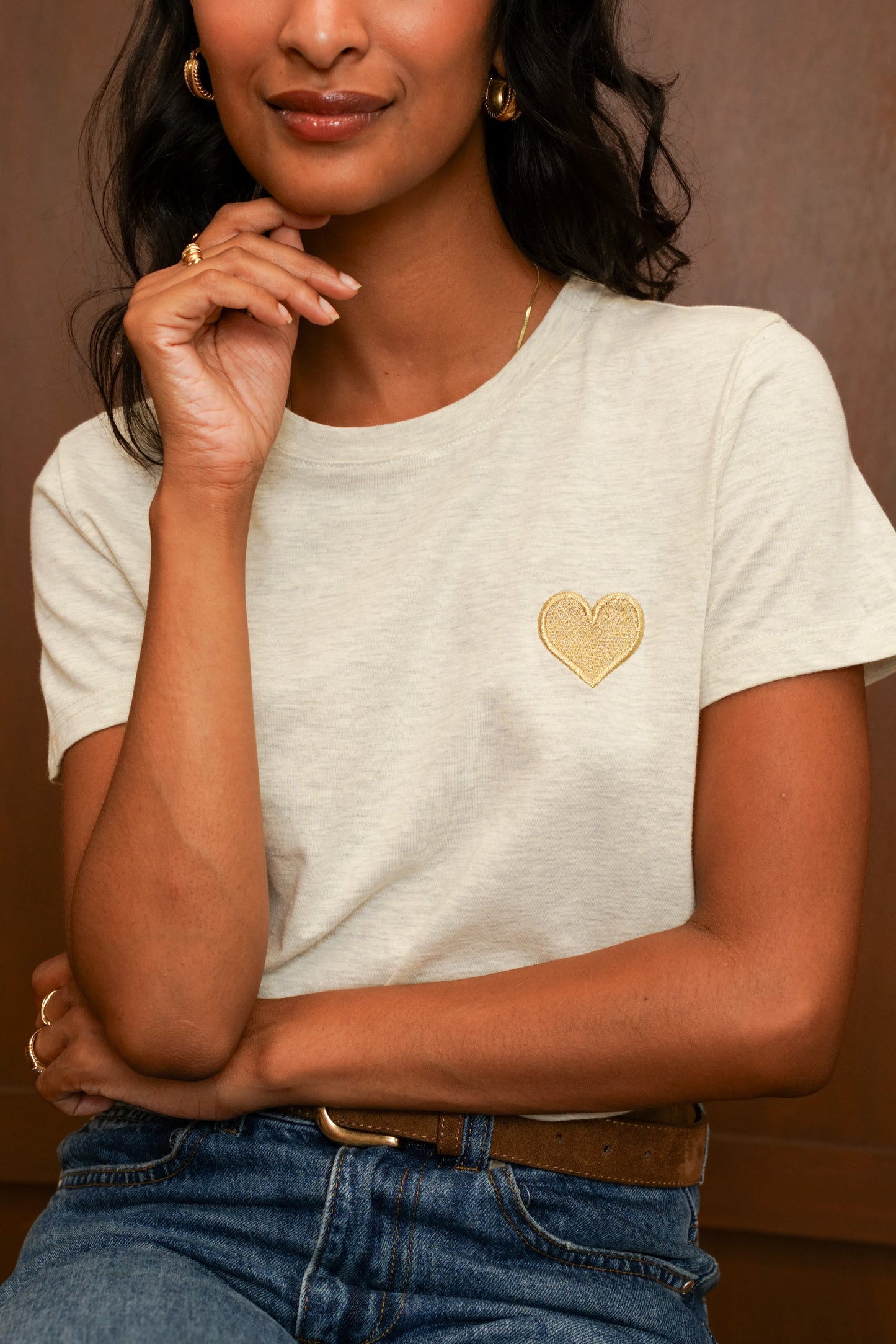T-shirt à broderie "COEUR"