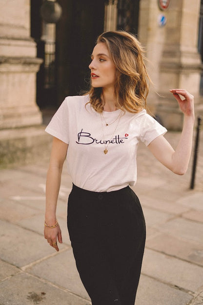 T-shirt à broderie "Brunette"