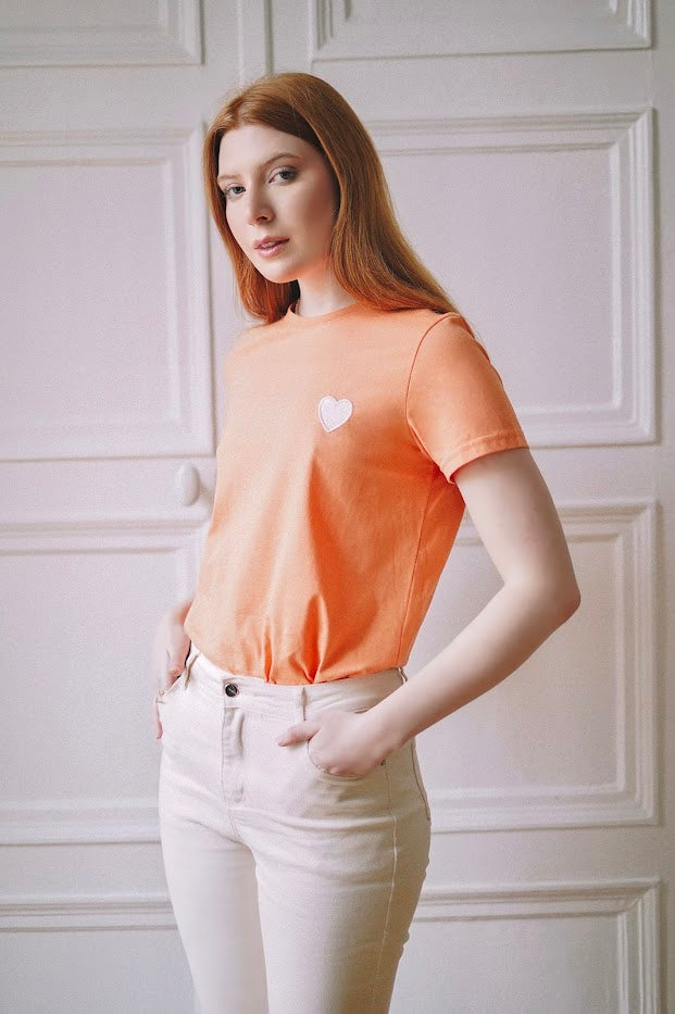 T-shirt à broderie "COEUR"