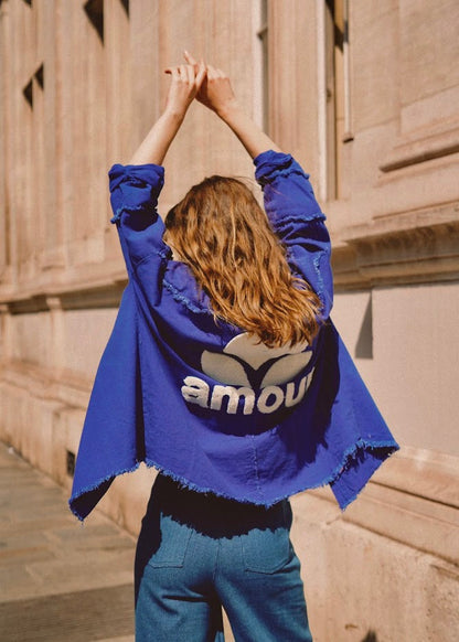 Oversized jacket with “AMOUR” embroidery