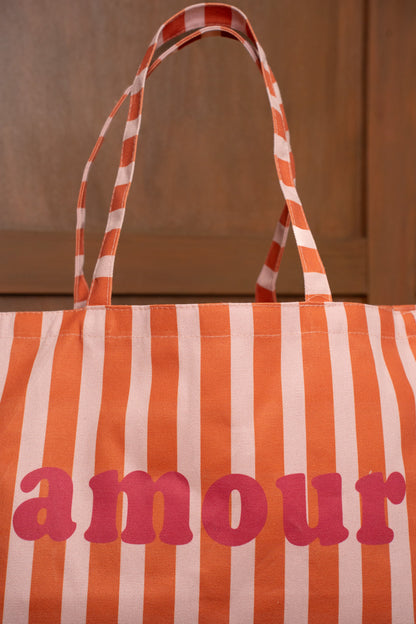 TOTE BAG AMOUR À RAYURES