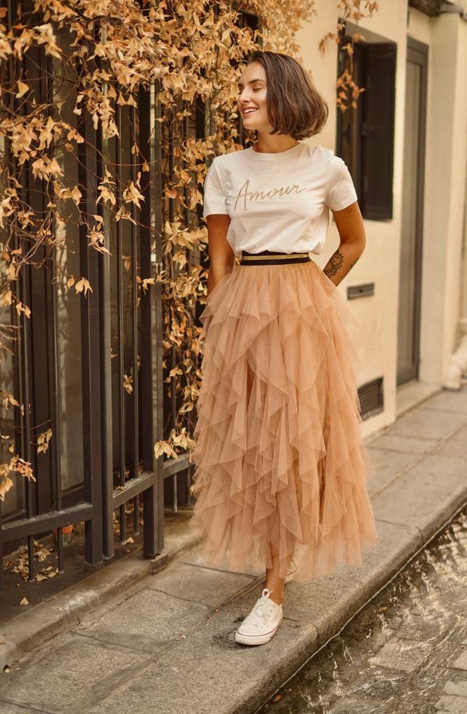 Jupe tulle longue