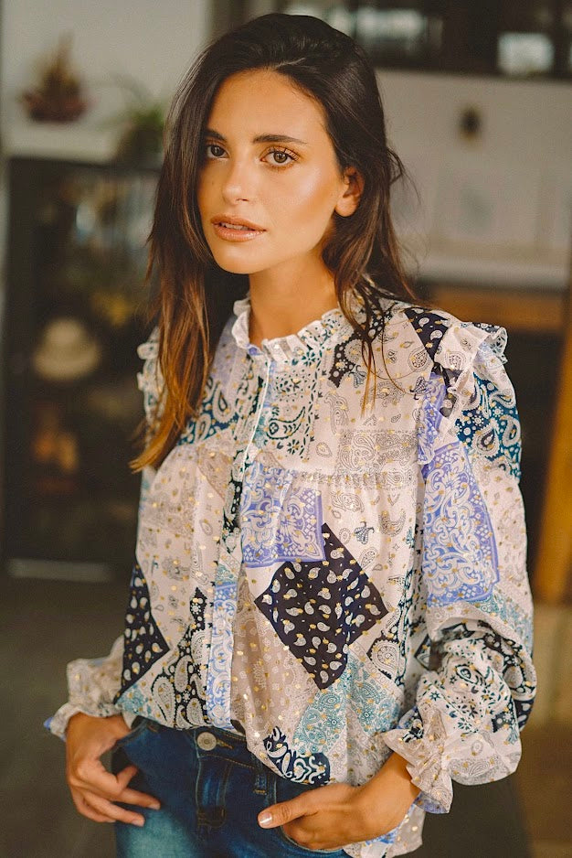 Angelina printed blouse