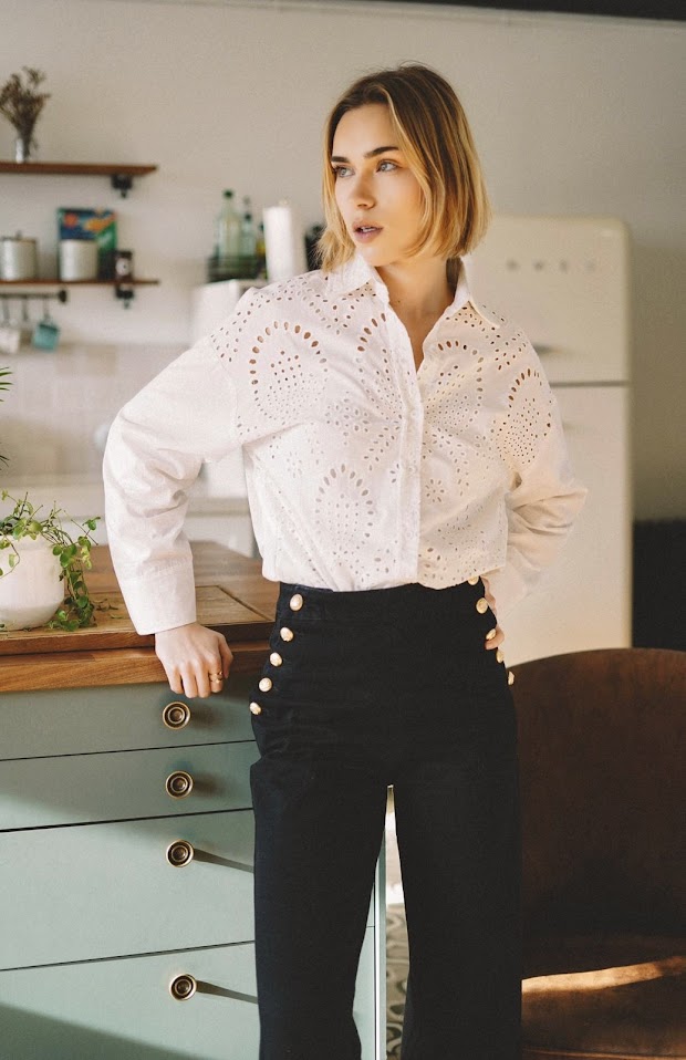 Alyson English embroidery shirt