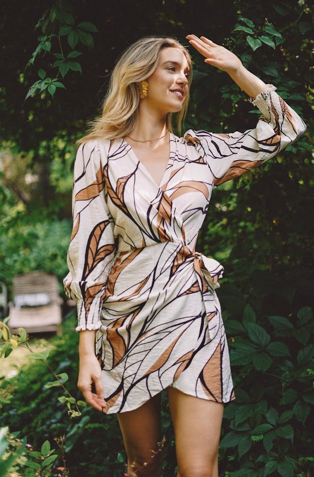 Printed wrap dress